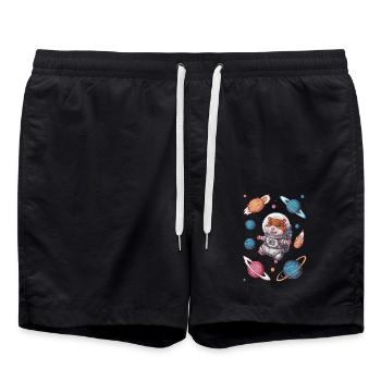 Hamsters de l’espace sous les étoiles - Short de bain - noir - Devant - AI Model Male 185 light (185cm)