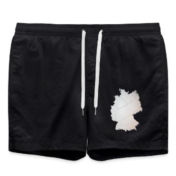 Germany map frames real volleyball - Swim Trunks - black - Front - AI Model Male 185 light (185cm)