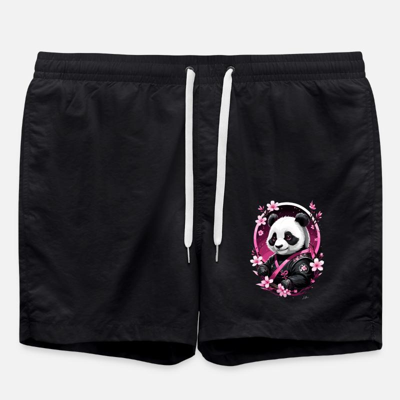 Panda japan pink asien - Badeshorts - Schwarz