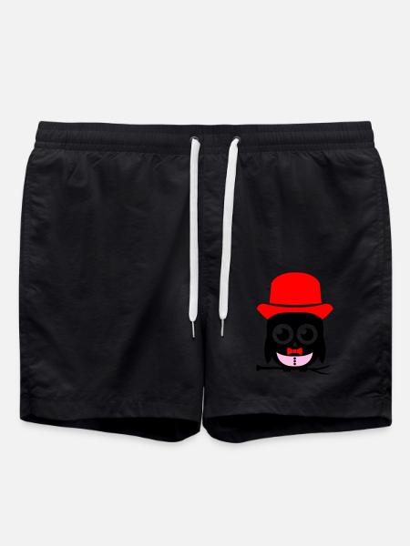 owl sir 02 copy - Swim Trunks - black
