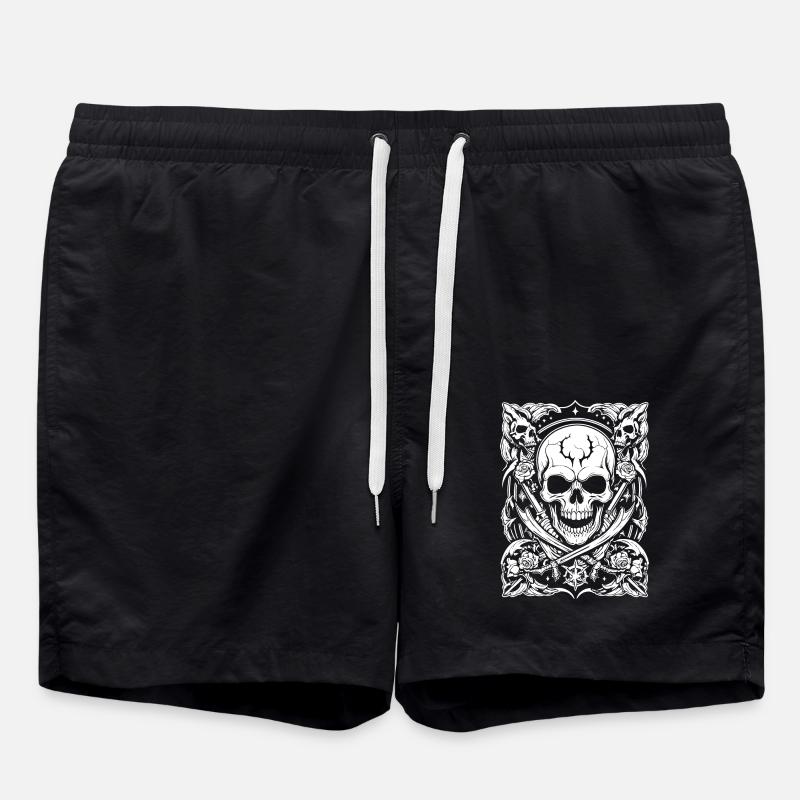 crâne de pirate - Short de bain - noir