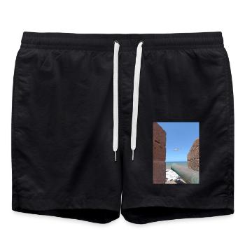 Winged Freedom over the Ocean - Swim Trunks - black - Front - AI Model Male 185 light (185cm)