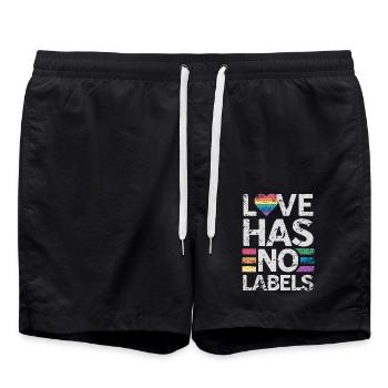 Love has no Labels - Badeshorts - Schwarz - Vorne - AI Model Male 185 light (185cm)
