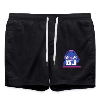 Drôle officiel DJ pingouin mixer Musique de fête - Short de bain - noir - Devant - AI Model Male 185 light (185cm)
