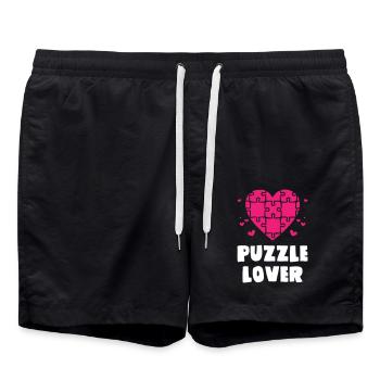 Amateur de puzzles - Short de bain - noir - Devant - AI Model Male 185 light (185cm)