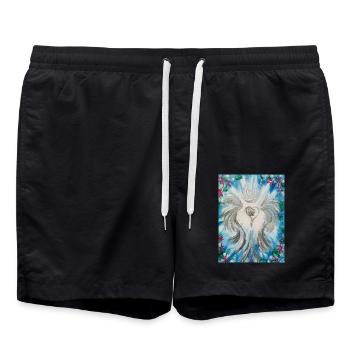 Herzengel Bewußtheit - Badeshorts - Schwarz - Vorne - AI Model Male 185 light (185cm)
