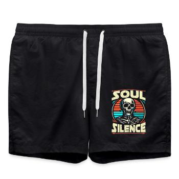 Soul Silence Crâne Design Rétro Vintage Vibes - Short de bain - noir - Devant - AI Model Male 185 light (185cm)