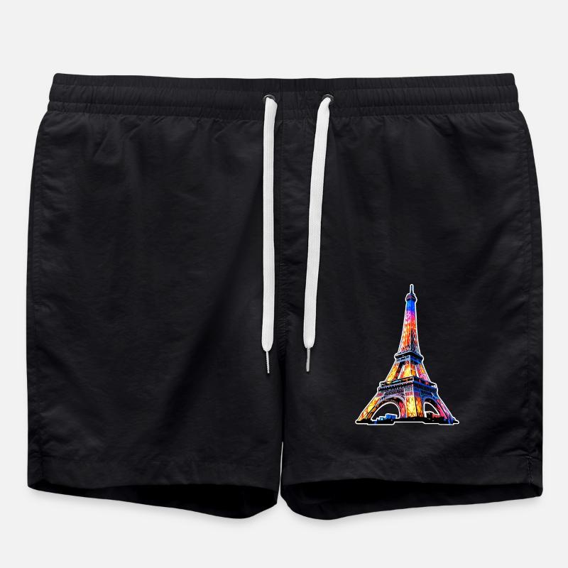 Eiffel Tower #3 - Swim Trunks - black