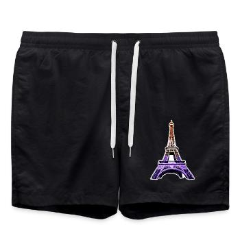 Eiffel tower #10 - Short de bain - noir - Devant - AI Model Male 185 light (185cm)