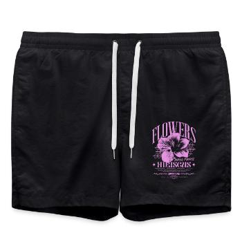 Hibiskusblüte Hibiskus Blume - Badeshorts - Schwarz - Vorne - AI Model Male 185 light (185cm)