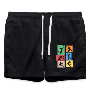 Women's VolleyBall - girls sport lovers - Swim Trunks - black - Front - AI Model Male 185 light (185cm)