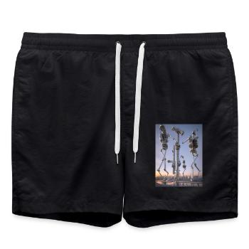 Futuristische metallische Roboterfamilie - Badeshorts - Schwarz - Vorne - AI Model Male 185 light (185cm)