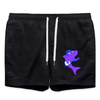 Delfin Spielt Gitarre Party Tier Rock Musik Spaß - Badeshorts - Schwarz - Vorne - AI Model Male 185 light (185cm)
