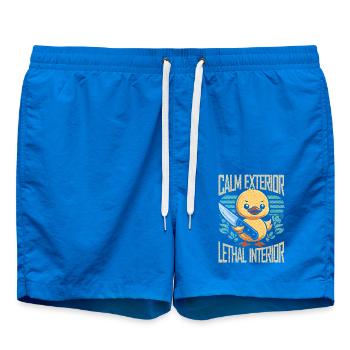Calm Exterior Lethal interior kawaii Duck & Knife - Swim Trunks - cobalt blue - Front