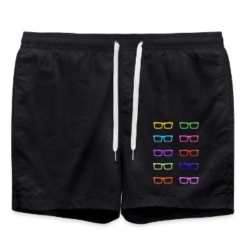 Colourful Glasses - Swim Trunks - black - Front - AI Model Male 185 light (185cm)