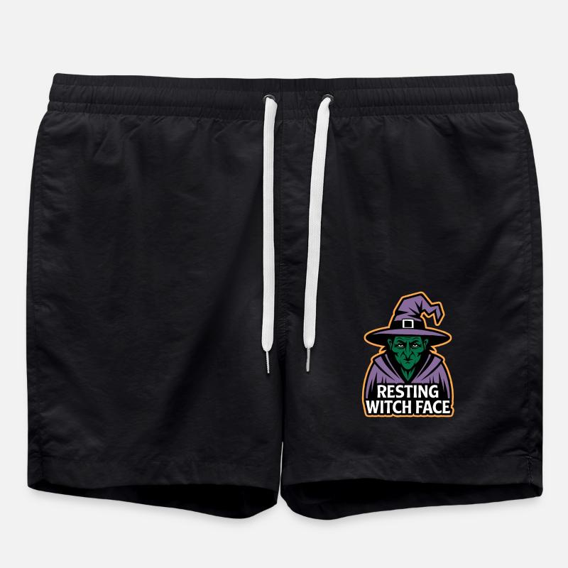 Resting Witch Face - Swim Trunks - black