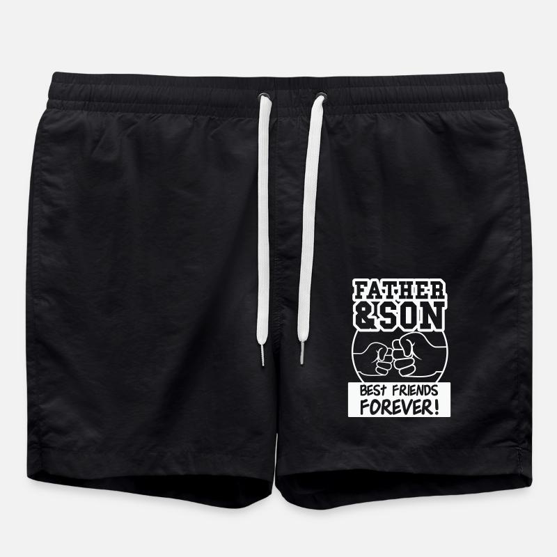 father and son - Swim Trunks - black