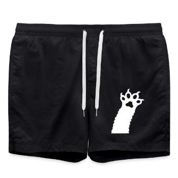 Katzen Klauen Pfoten Tatzen Krallen Silhouette - Badeshorts - Schwarz - Vorne - AI Model Male 185 light (185cm)