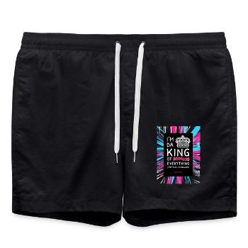 ICH BIN DA KING - Badeshorts - Schwarz - Vorne - AI Model Male 185 light (185cm)