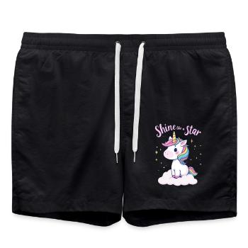 Glänzen wie ein Stern Einhorn Inspiration - Badeshorts - Schwarz - Vorne - AI Model Male 185 light (185cm)