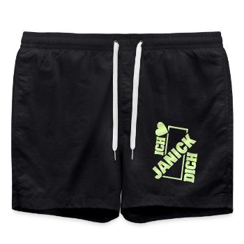 Couple Janick - Swim Trunks - black - Front - AI Model Male 185 light (185cm)