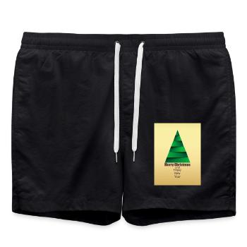 Arbre de Noël abstrait moderne Abstrait moderne - Short de bain - noir - Devant - AI Model Male 185 light (185cm)