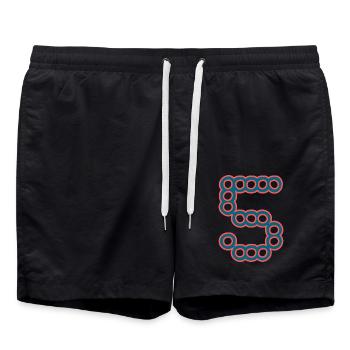 5. 5 YEARS. 5th ANNIVERSARY. 5 YEAR ANNIVERSARY - Swim Trunks - black - Front - AI Model Male 185 light (185cm)
