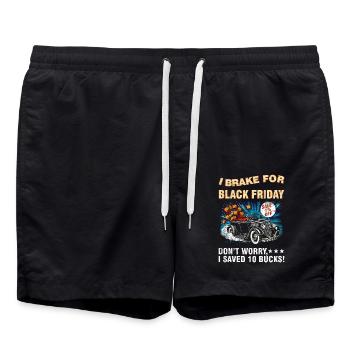 Je freine pour le Black Friday Funny Retro Sarcastic - Short de bain - noir - Devant - AI Model Male 185 light (185cm)