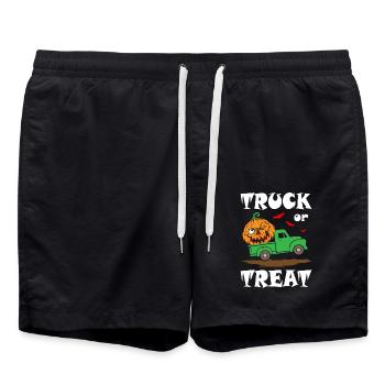 Camion ou friandise Halloween - Short de bain - noir - Devant - AI Model Male 185 light (185cm)