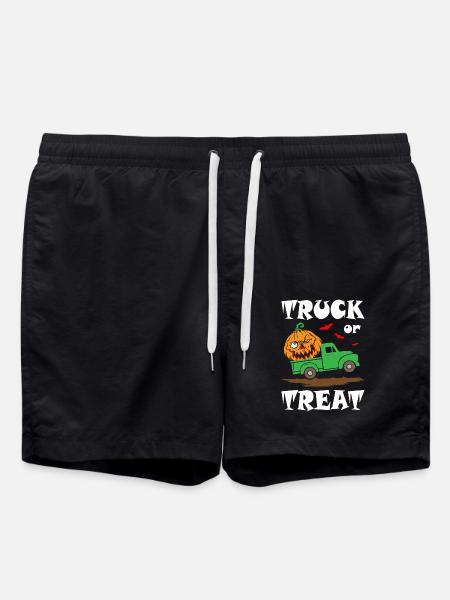 Truck or Treat Halloween - Swim Trunks - black