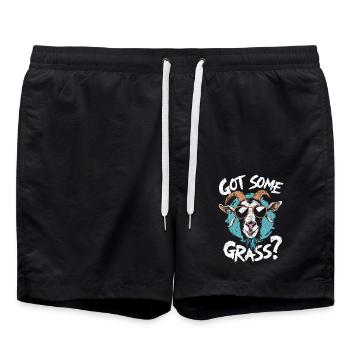 Goat Humor – Avez-vous de l’herbe ? - Short de bain - noir - Devant - AI Model Male 185 light (185cm)
