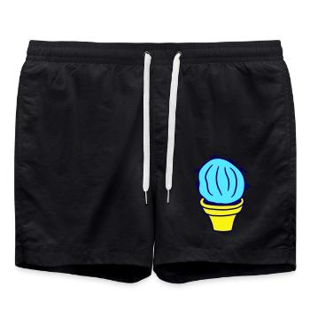 Kleiner Kaktus Stacheln Wüsten Kakteen Blumentopf - Badeshorts - Schwarz - Vorne - AI Model Male 185 light (185cm)