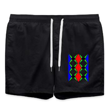 Design unique multicolore - Short de bain - noir - Devant - AI Model Male 185 light (185cm)