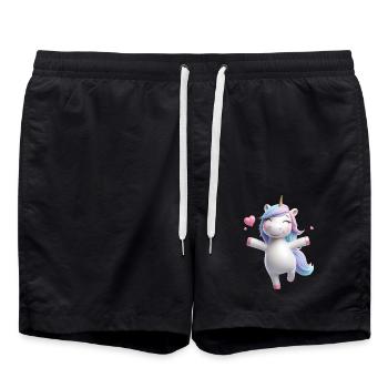 Unicorn 1 - Swim Trunks - black - Front - AI Model Male 185 light (185cm)