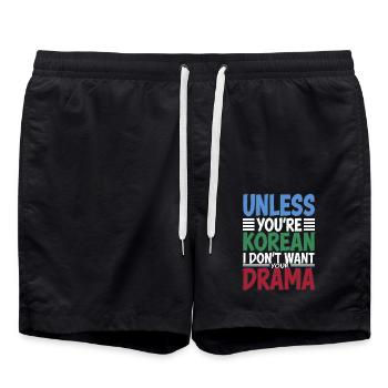Lustiger Spruch für K-Pop-Fans - Badeshorts - Schwarz - Vorne - AI Model Male 185 light (185cm)