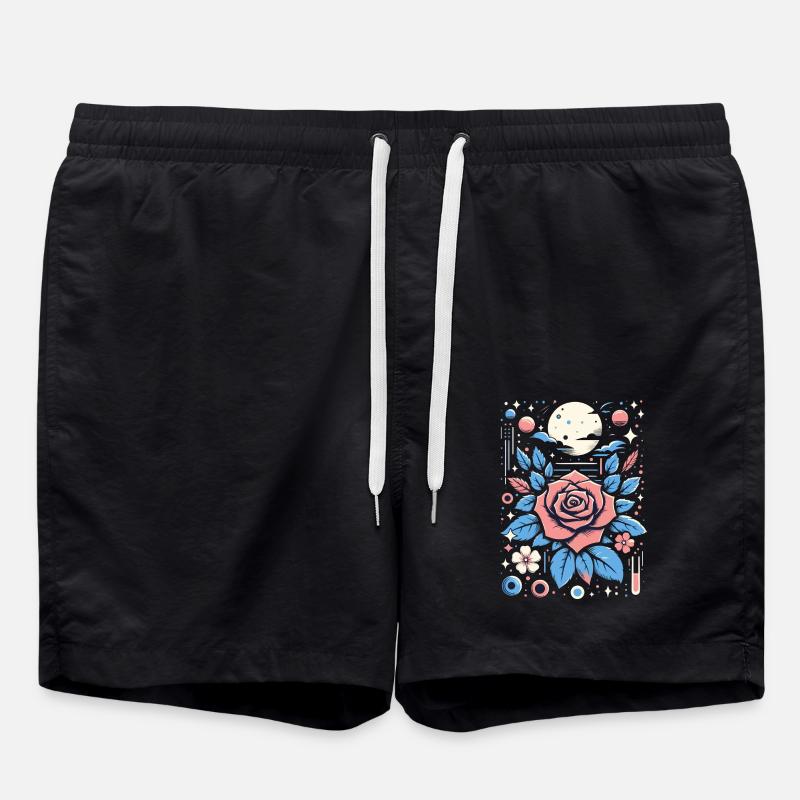 Kosmische Rose - Badeshorts - Schwarz
