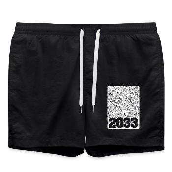 Année 2033 - Short de bain - noir - Devant - AI Model Male 185 light (185cm)