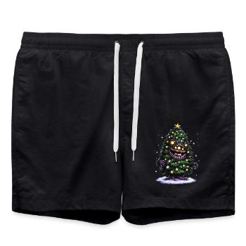 Christmas Tree Monster - Swim Trunks - black - Front - AI Model Male 185 light (185cm)