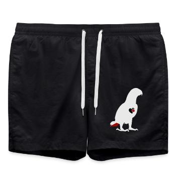 African Grey Parrot Love - Swim Trunks - black - Front - AI Model Male 185 light (185cm)