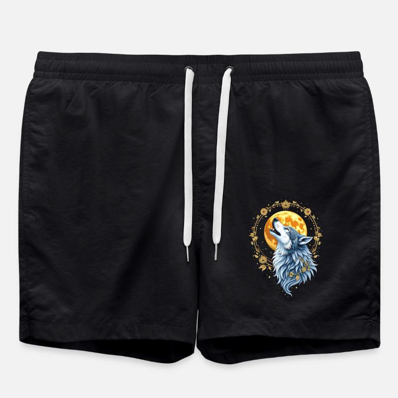 Coeur Ligne Loup - Moon Art - Short de bain - noir