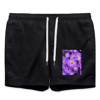 New England aster also hairy Michaelmas-daisy - Swim Trunks - black - Front - AI Model Male 185 light (185cm)