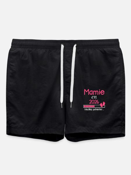 Mamie en 2026 Cadeau Future Grand-mère - Short de bain - noir