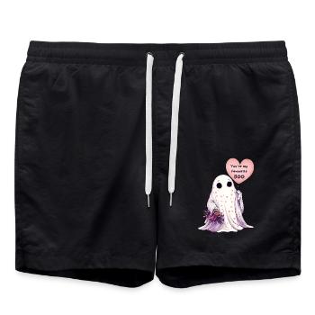Valentinstags Geist | Niedlich | Geschenk - Badeshorts - Schwarz - Vorne - AI Model Male 185 light (185cm)
