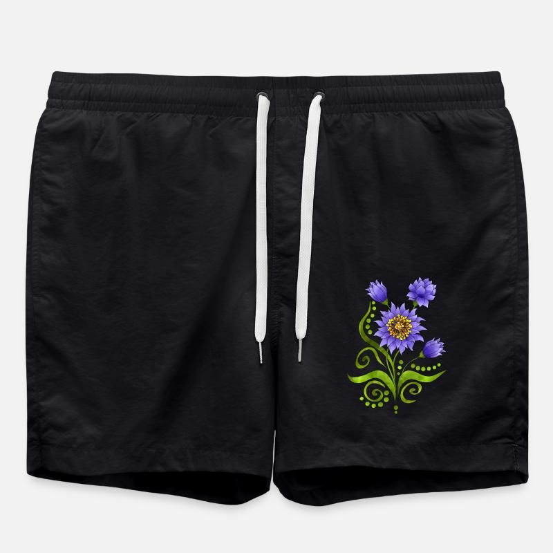 Flowers - Swim Trunks - black