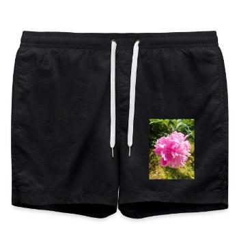 Chinese Peony Chinesische Pfingsrose , Pfingstrose - Badeshorts - Schwarz - Vorne - AI Model Male 185 light (185cm)