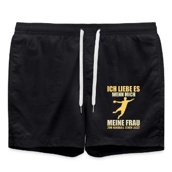 Joueur de Handball Cadeau Handball - Short de bain - noir - Devant - AI Model Male 185 light (185cm)