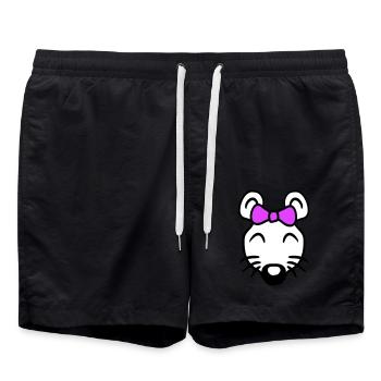 Maus Frau Hübsche Schleife Girl Kleine Ratte Süße - Badeshorts - Schwarz - Vorne - AI Model Male 185 light (185cm)