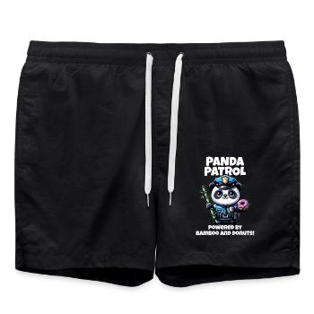 Panda policeman - Swim Trunks - black - Front - AI Model Male 185 light (185cm)