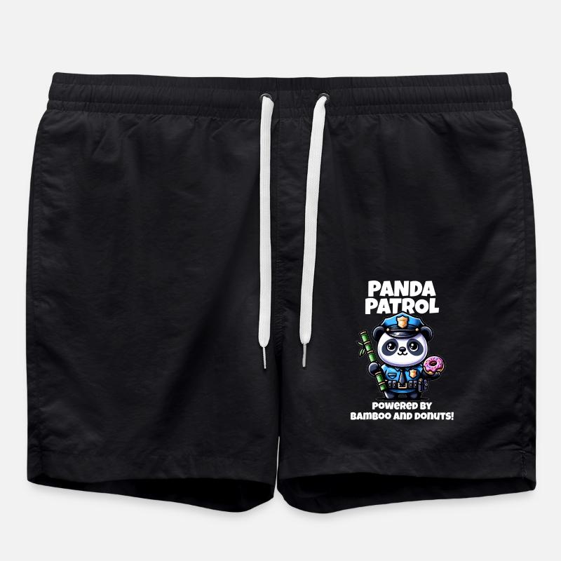 Panda policeman - Swim Trunks - black