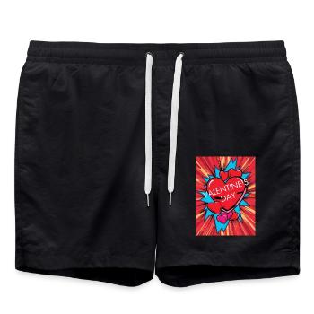 Saint-Valentin - Short de bain - noir - Devant - AI Model Male 185 light (185cm)